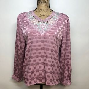 Red Jeuel Vintage Blouse Size Medium